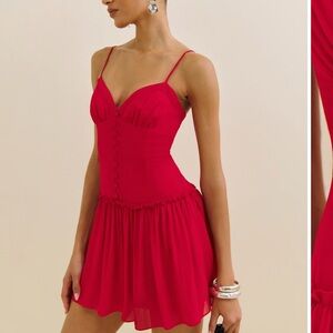 Reformation Citrus Dress Red - Size 10